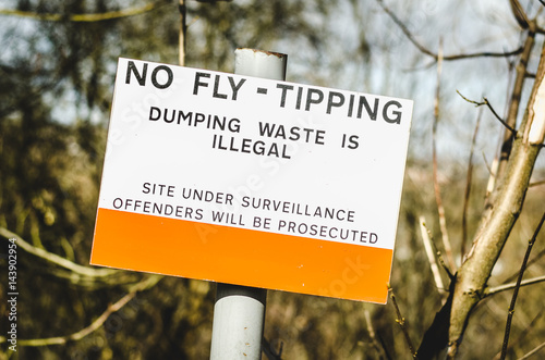warning fly tipping sign