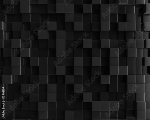 Fototapeta Naklejka Na Ścianę i Meble -  Abstract black polygonal geometric cube background