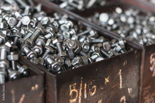 Bolts and nuts sale at storehouse, the numbers are sizes of bolts and nuts