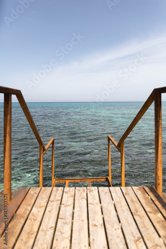 An entrance stair to the mediterranean sea © Stefano