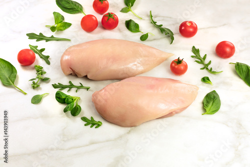 Chicken fillets with cherry tomatoes and fresh herbs