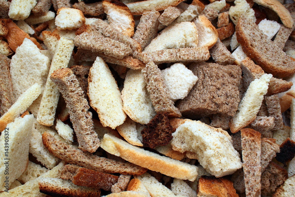 Dry bread slices as background Dry bread slices as background