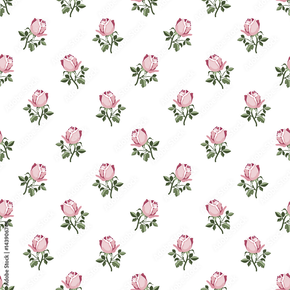 Seamless pattern with colorful roses.Floral vector print.Textile texture