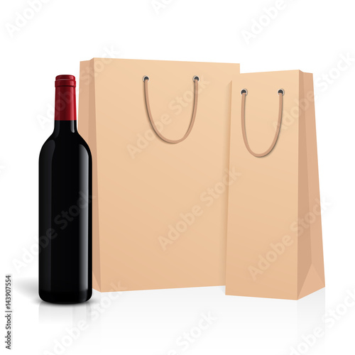 Mockup wine bottle. vector design.