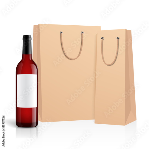 Mockup wine bottle. vector design.