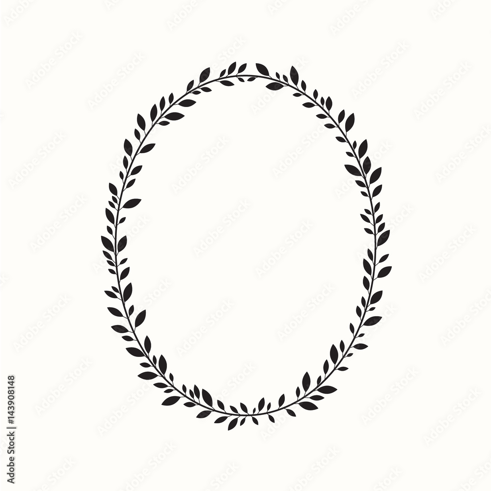 Laurel wreath, oval, ellipse. Vector illustration Laurel wreath, oval, ellipse. Vector illustration