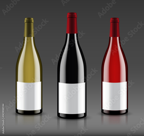 Mockup wine bottle. vector design.