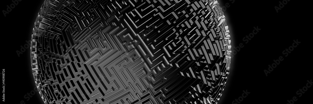 black maze sphere with endless labyrinth black maze sphere with endless labyrinth