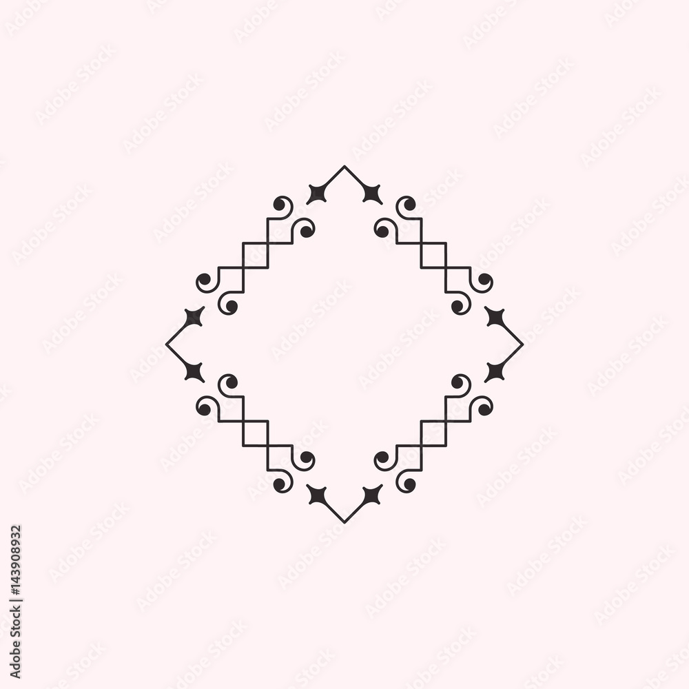 Fototapeta premium Geometric emblem, line design monogram. Vector illustration