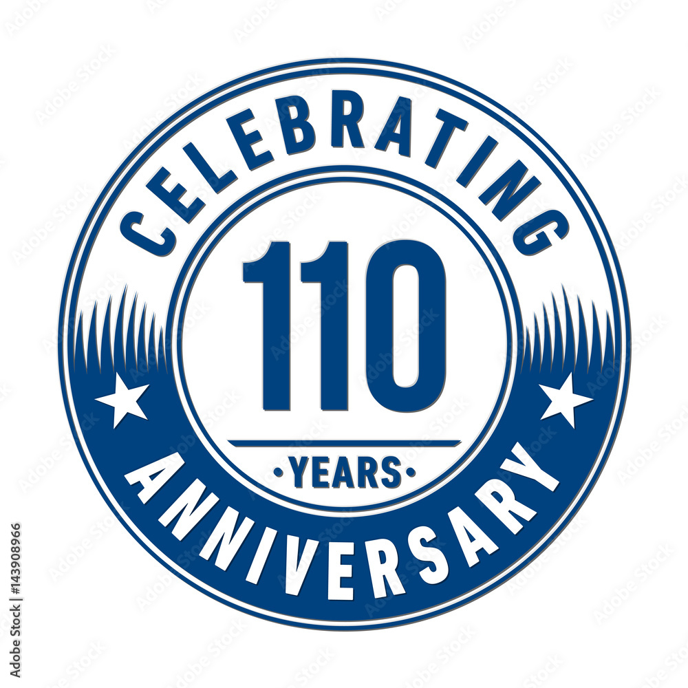 110 years anniversary logo template. Vector and illustration.