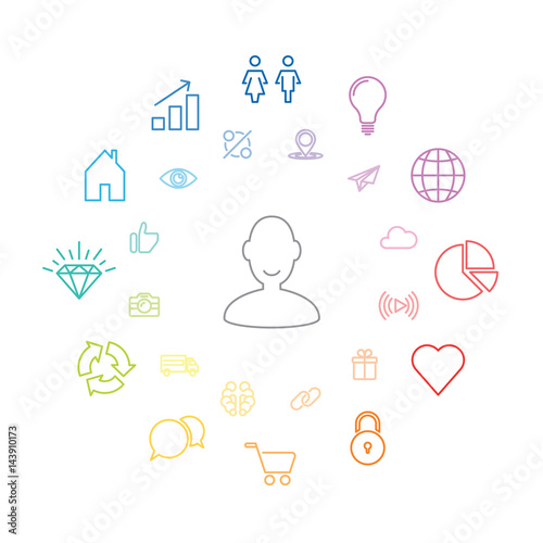 Circle Infographic, social network. Universal icon. Vector illustration EPS 10