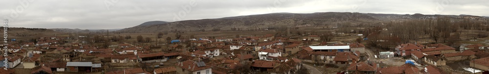 Panoramic landscape of a small town in Anatolia 
