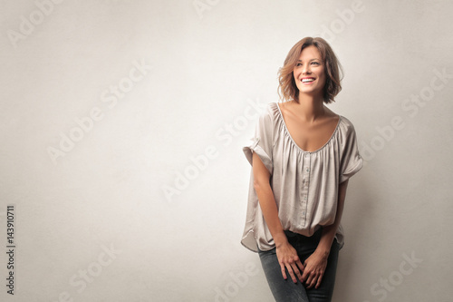 Beautiful woman laughing photo