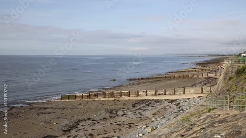 Criccieth beach North Wales UK in summer on Cardigan Bay photo