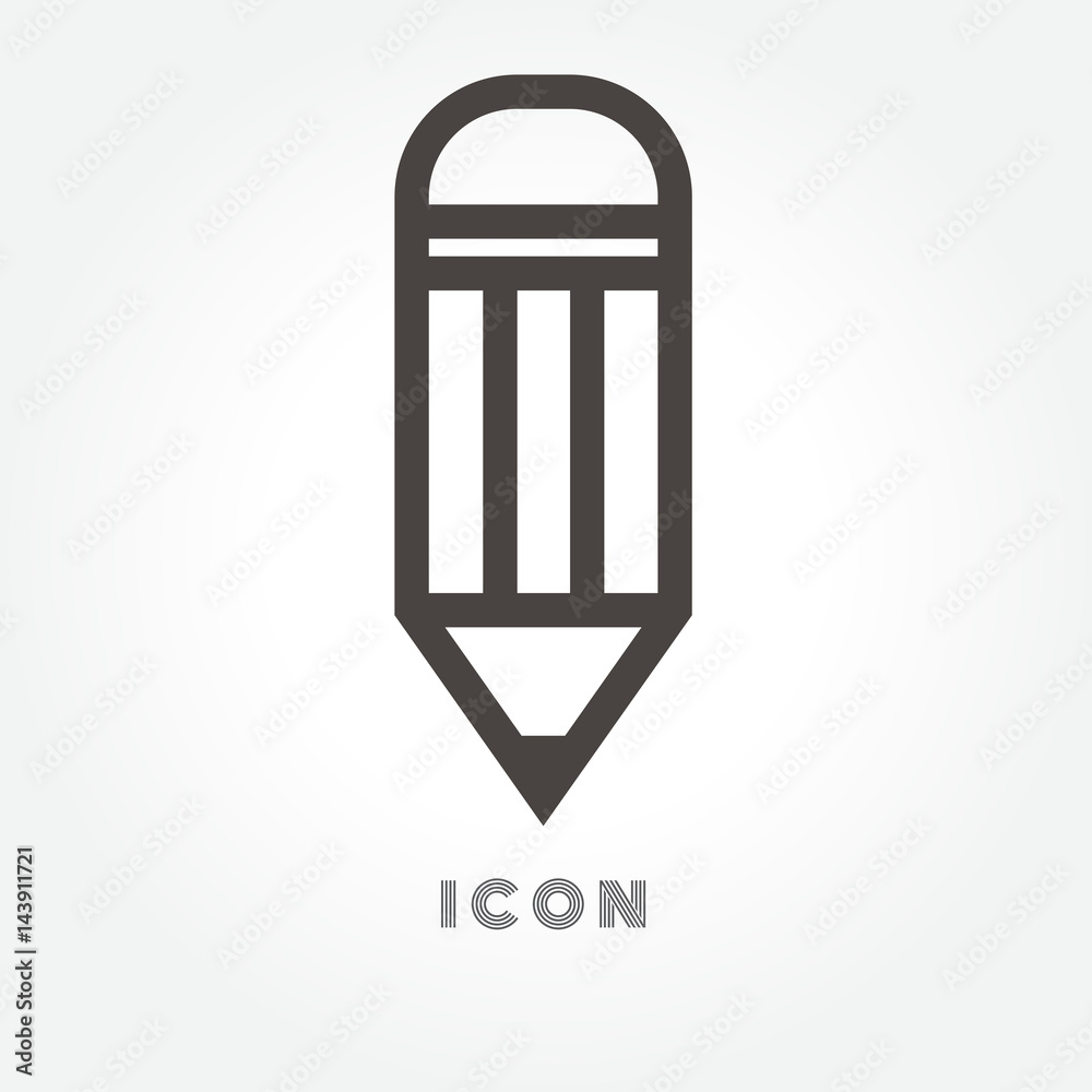 Pencil vector icon on white background