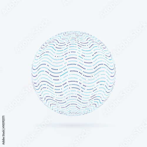 Sphere with waves  vector illustration  EPS 10