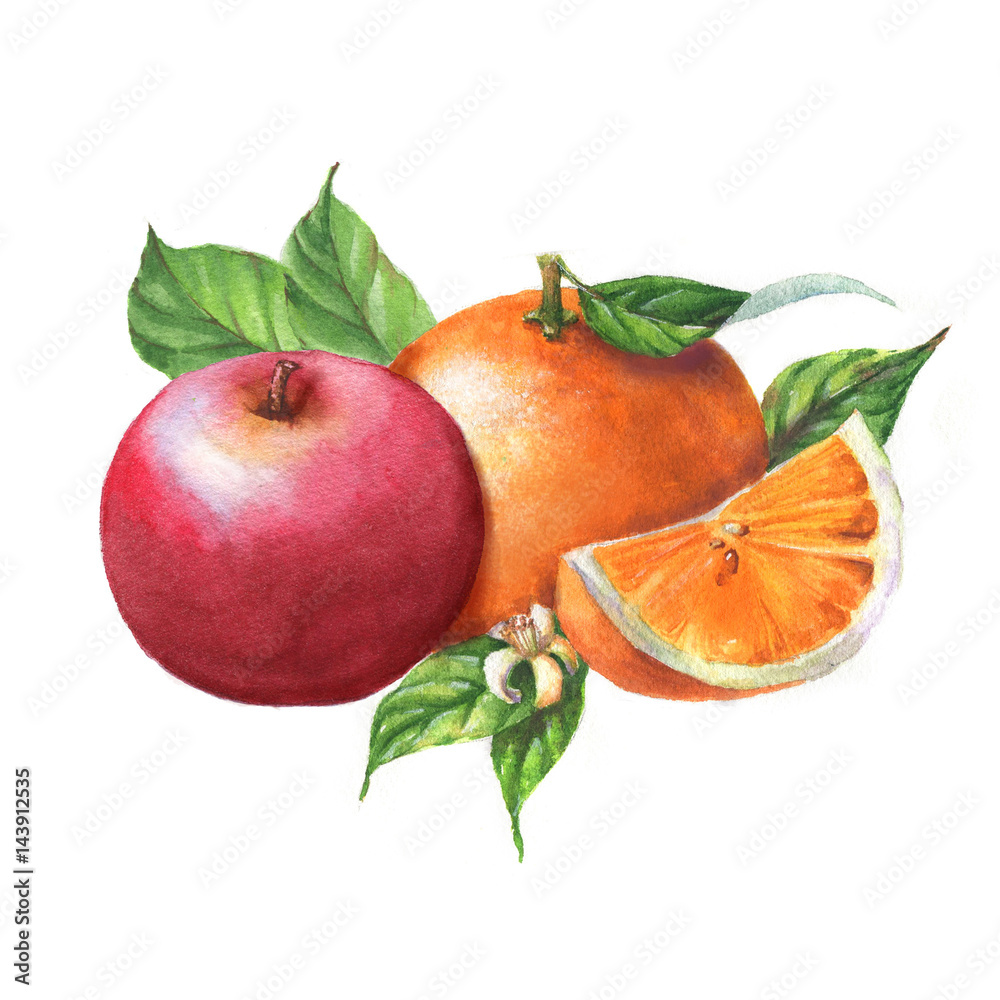 orange apple clipart