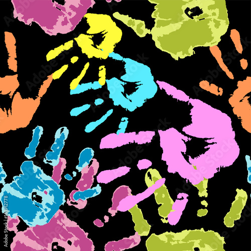 Color set of hands on black background vector