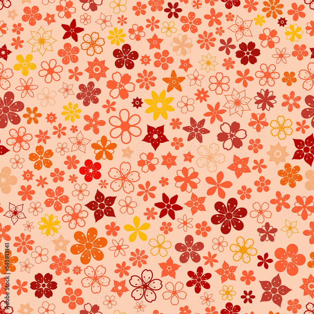 Seamless pattern of small flowers
