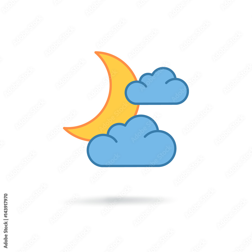 moon and cloud icon moon and cloud icon