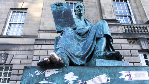 David Hume Statue on the Royal Mile in Edinburgh photo