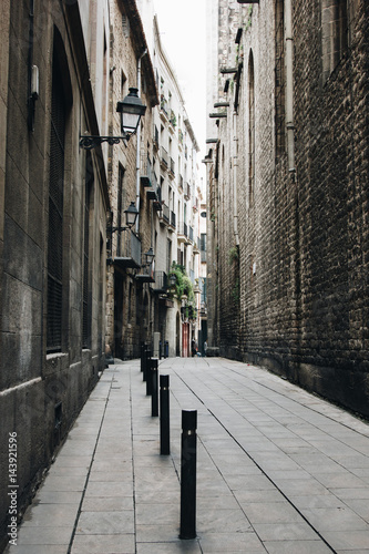 Street of Gothic quarter in Barcelona  Spain