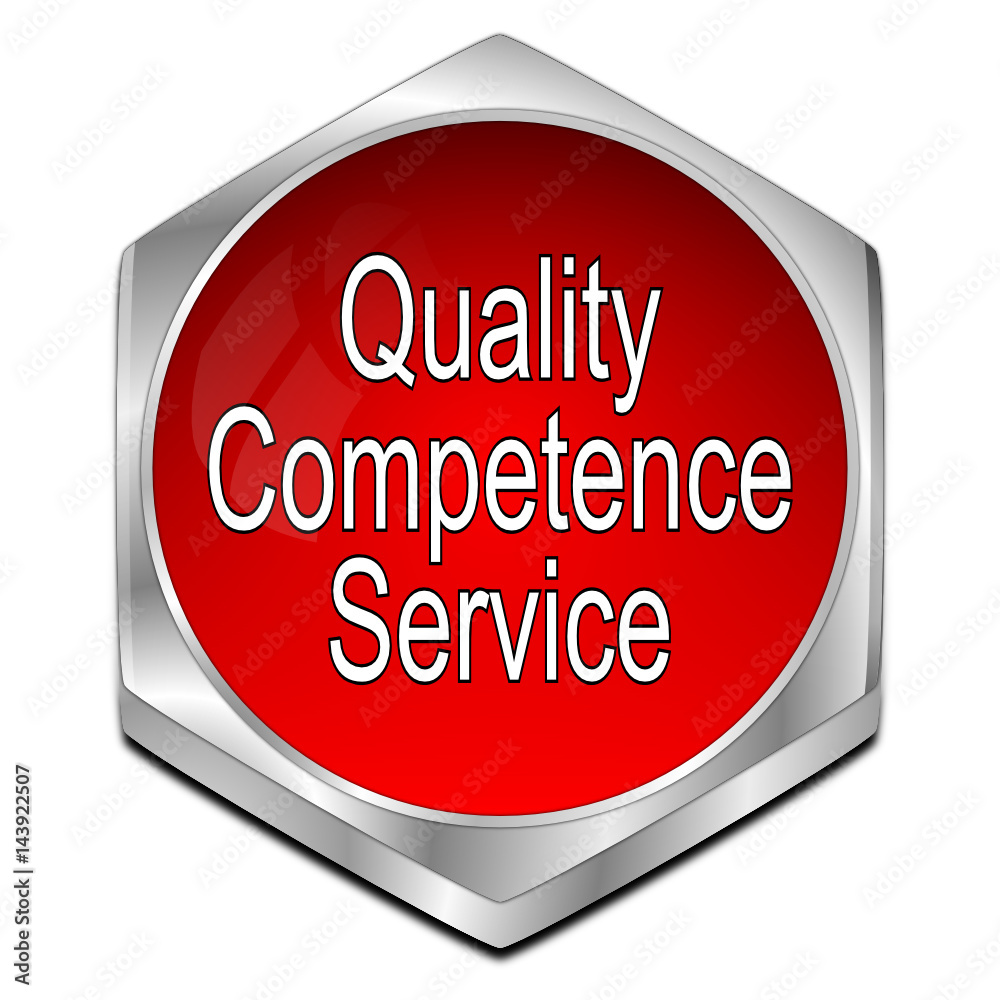 Quality Competence Service Button - 3D illustration Quality Competence Service Button - 3D illustration