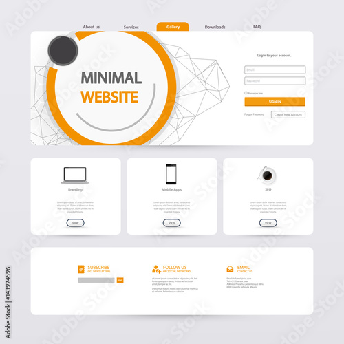 Website template for your business in editable vector illustration.