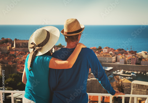 happy couple on vacation in Dubrovnik, Croatia