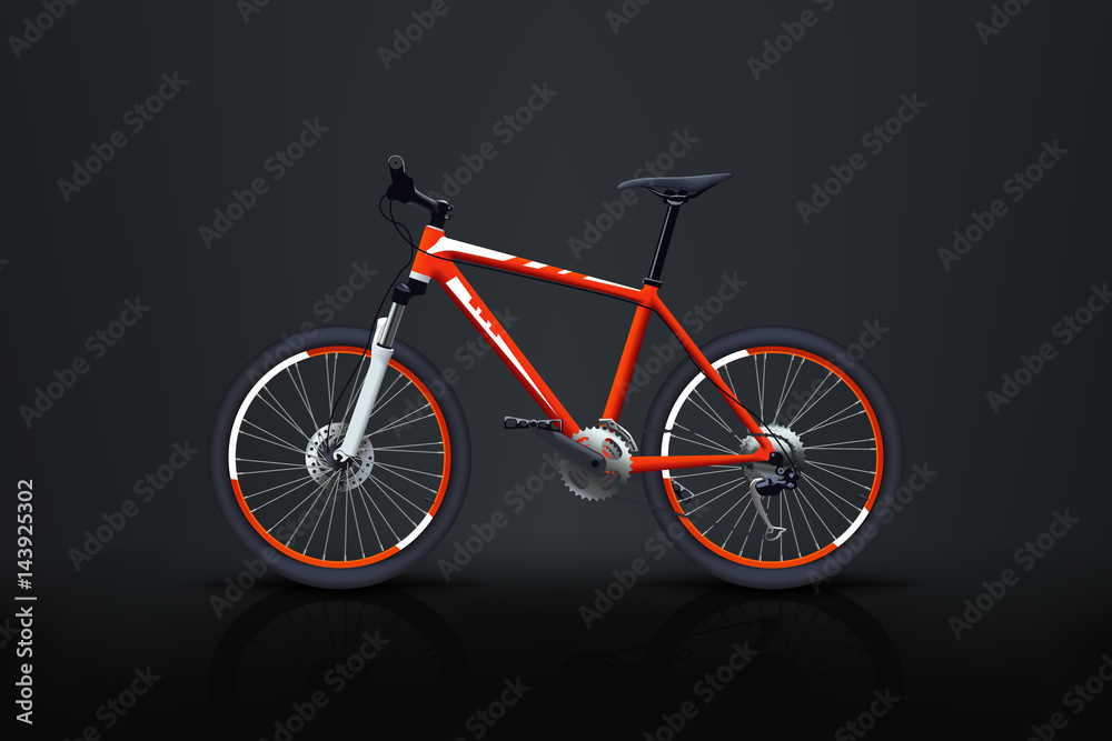 Fototapeta premium bicycle red on dark