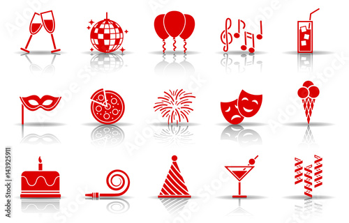 Party Iconset - Rot (Schatten)