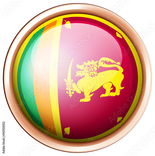 Sri Lanka flag on round button
