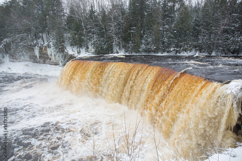 winter waterfall fresh water tannin white michigan