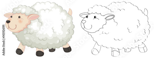 Doodle animal for fluffy sheep