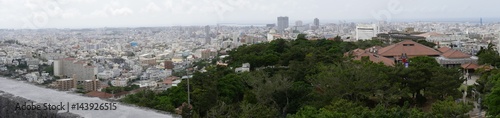 沖縄の首里城のパノラマ写真