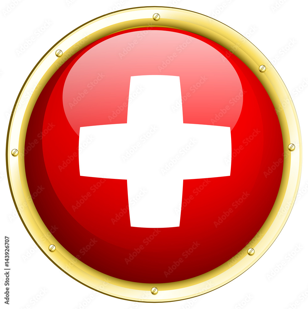 Fototapeta premium Swiss flag on round badge