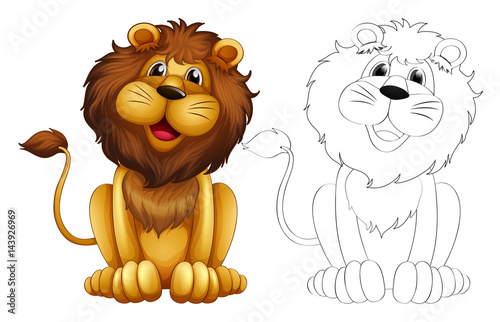 Animal outline for wild lion