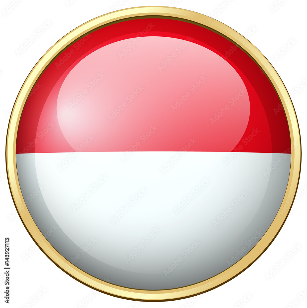 Obraz premium Indonesia flag on round badge