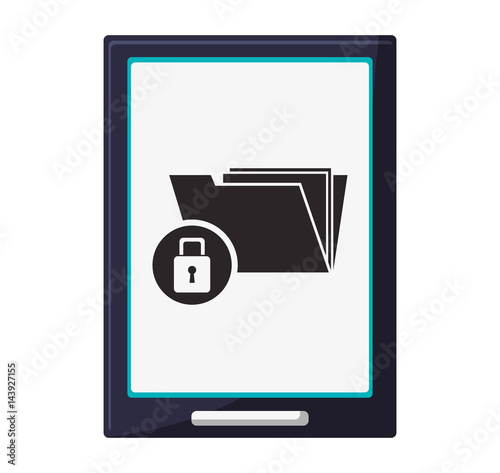 cyber security smarpthone folder file padlock vector illustration eps 10