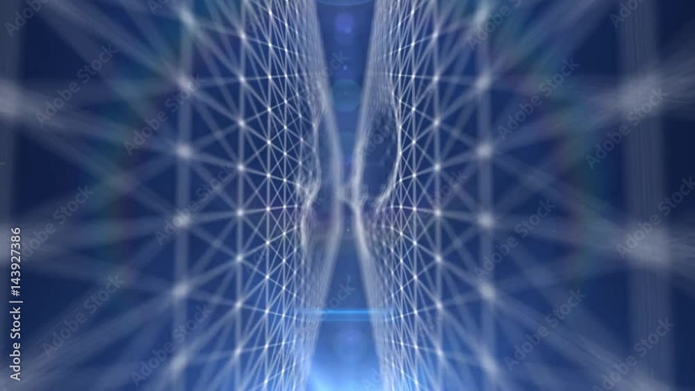 Plexus abstract technology and engineering background with original organic motion