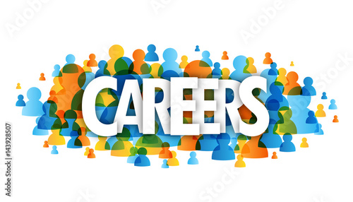 "CAREERS" with profile icons background
