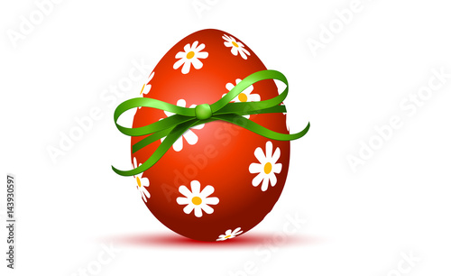 Red Easter Egg with green loop