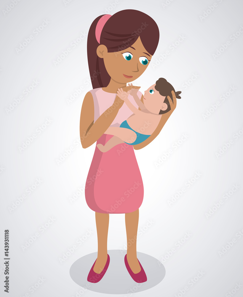 mom with her son baby lovely vector illustration eps 10 mom with her son baby lovely vector illustration eps 10
