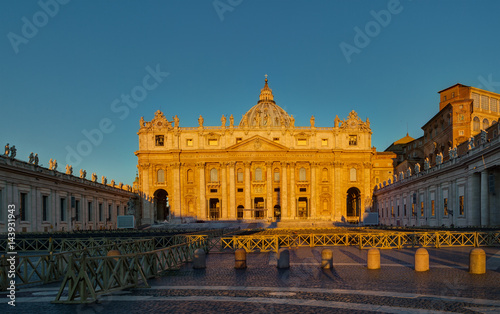 St. Peter's Cathedral early at sunrise, Vatican