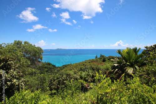 Ocean View to Aride Island / Nature Trail Mt. Plaisir to Anse Lazio, Praslin Island, Seychelles, Indian Ocean, Africa