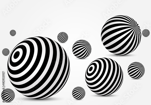 Black and white striped balls