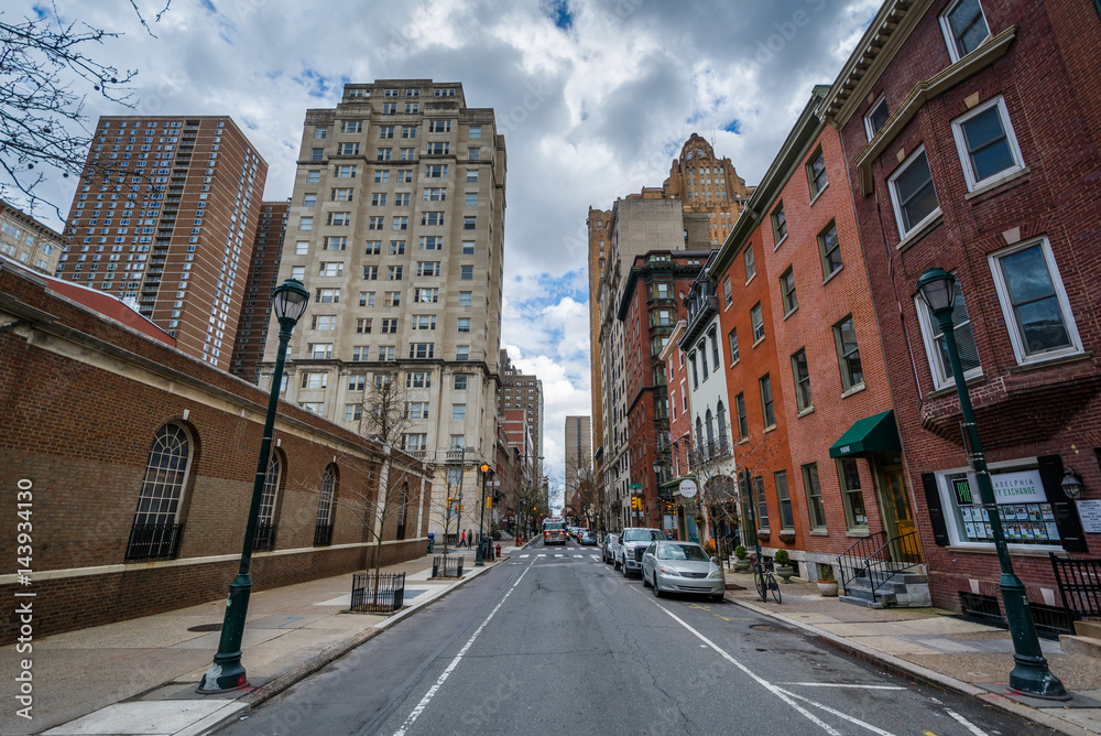 Spruce Street, in Center City, Philadelphia, Pennsylvania.