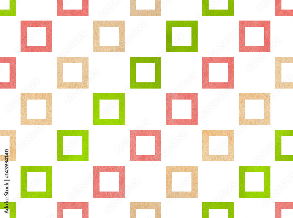 Watercolor square pattern. Watercolor square pattern.