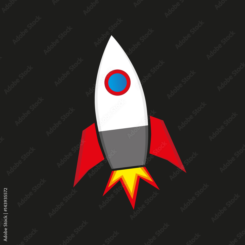 Rocket ship in a flat style.Vector illustration Rocket ship in a flat style.Vector illustration