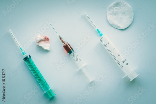 Medical doctor working place flat lay.  photo